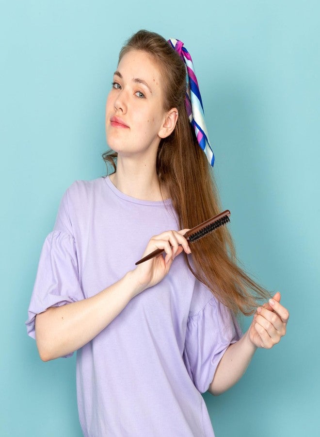 Styquenzer Teasing Brush Boar Bristle, Hair Teasing Brushes for Women Boar Bristle Slick Back Hair Brush Comb Rat Tail Brushes for Edge Control, Backcombing and Thin Thick Curl Training to Create Volume Smooth - Image 4